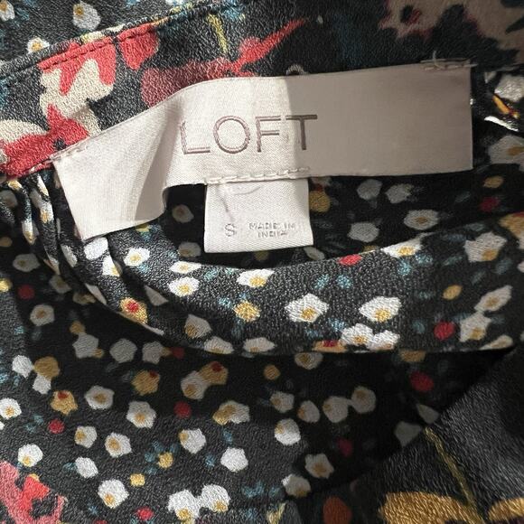 Loft Women's Boho Long Sleeve Ruffles Floral Blouse Lightweight Size S (A0128) - Picture 7 of 8